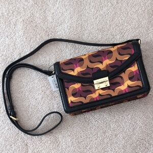 Vera Bradley Black and Orange Patterned Crossbody Bag